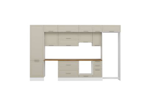 ALVİNKA 390X240 CM KLASİK MEBRAN MUTFAK DOLABI, MBB E90B60S40 1 MEBRAN KUMTAŞI SUNTALAM