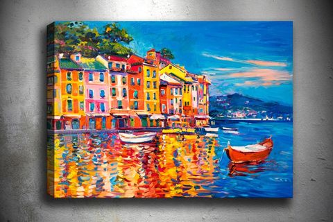 GÖKKUŞAĞI EVLERİ DEKORATİF KANVAS TABLO, 50X70