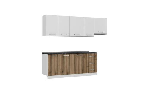 MİNAR CEMRE 255 CM MUTFAK DOLABI BEYAZ DORE 255-D4