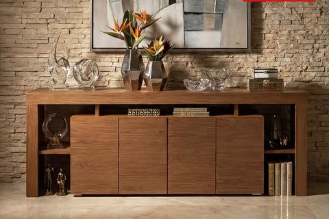 BURC LEDLİ TV ÜNİTESİ, CEVİZ, 200 CM