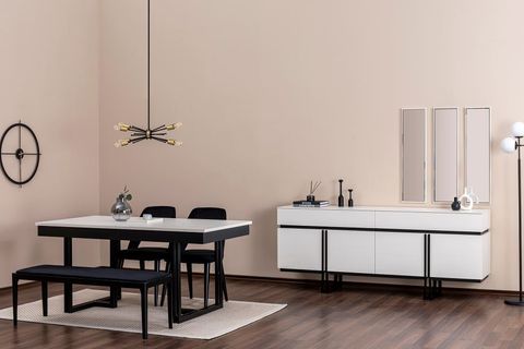 LİNE YEMEK ODASI TAKIMI, SEDEF SİYAH