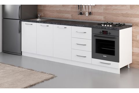 MİNAR 260 CM MUTFAK DOLABI BEYAZ 260-B6-ALT MODÜL