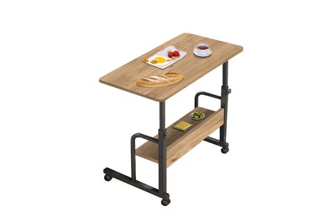 YÜKSEKLİK AYARLI RAFLI KAHVALTI SEHPASI, ÇAM, 70X40