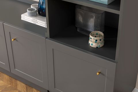 HENRY KİTAPLIKLI DOLAPLI TV SEHPASI, ANTRASİT