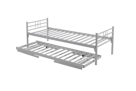 YAVRULU İKİZ METAL KARYOLA, BEYAZ, 90X200