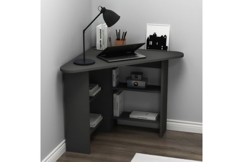 CORNER KÖŞE RAFLI ÇALIŞMA BİLGİSAYAR MASASI, ANTRASİT