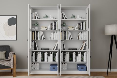 LİSA VİTRİN ÇOK AMAÇLI DOLAP, 8 KAPAKLI, BEYAZ