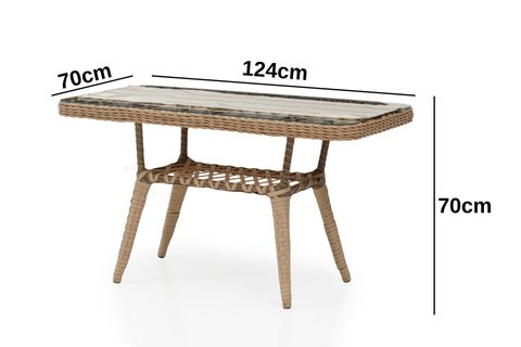 VARAGO RATTAN BAHÇE BALKON SETİ, KREM