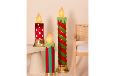 THE MİA DEKORATİF LED IŞIKLI MUM, 25X25X113 CM