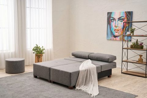 PERENNA YATAKLI ÜÇLÜ KOLTUK, KETEN, GRİ