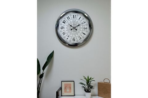 ASİL MOTİF KROM METAL DUVAR SAATİ 40 CM
