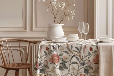 BAHAR ESİNTİSİ PAMUK MASA ÖRTÜSÜ, 100X100 CM