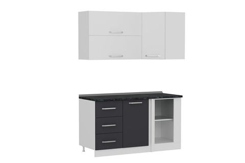 MİNAR 150CM KÖŞE MUTFAK DOLABI BEYAZ ANTRASİT K150A4