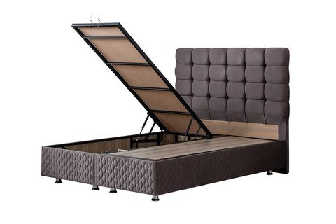 DUKE BAZA BAŞLIK VE YATAK SETİ, ANTRASİT, 100X200