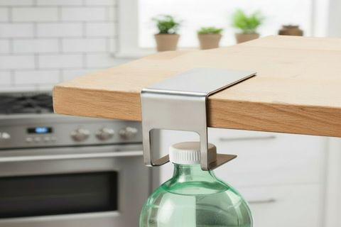YAPIŞKANLI PASLANMAZ ÇELİK TEZGAH ALTI ŞİŞE TUTUCU, GÜMÜŞ GRİ, 8X8X8 CM