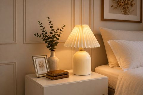 FERAY PİLELİ ABAJUR, KREM, 34 CM