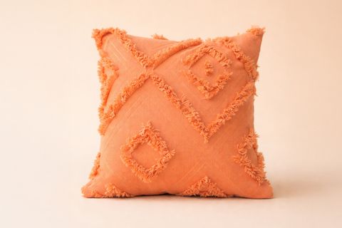 BOHEM DESENLİ PÜSKÜLLÜ PAMUK KIRLENT KILIFI, TURUNCU