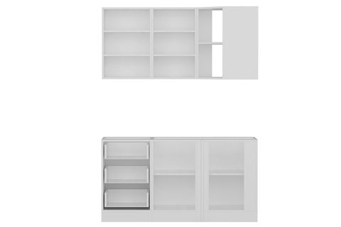 MİNAR 155CM KÖŞE MUTFAK DOLABI BEYAZ ANTRASİT K155A2