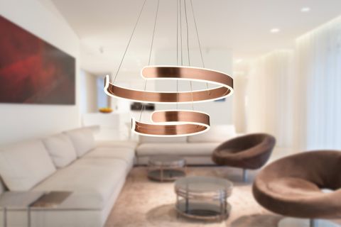 BİANA 2Lİ YUVARLAK ROSE GOLD 85 WATT MODERN KORİDOR LED SALON SARKIT AVİZE