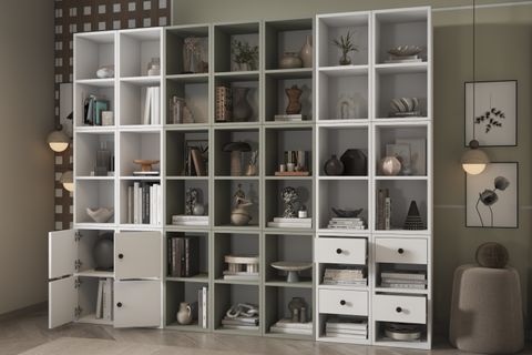 ZARA DESTAN MODÜLER KİTAPLIK VE ÇALIŞMA ODASI BÖLMELİ RAF ÜNİTESİ NRG KTP 1131