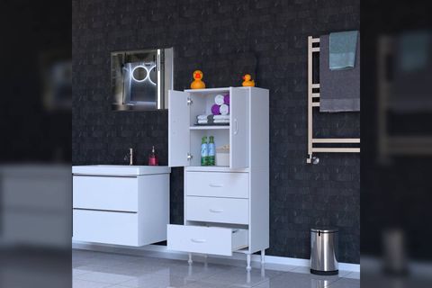 İLKİM ALT MODÜL ÇEKMECE ÜST MODÜL KAPAKLI BANYO DOLABI, 60 CM