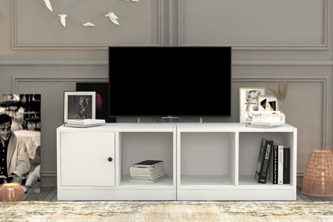 AYDIN TV ÜNİTESİ, BEYAZ, 130 CM, TVT-1002-Ç