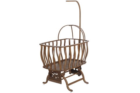OTANTİK LÜKS SALLANIR SEPET BEŞİK, KOYU CEVİZ, 60X90