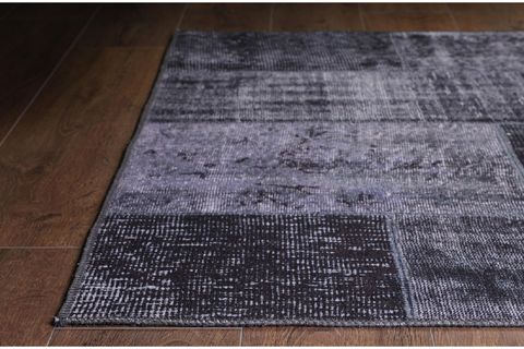 ARTLOOP PATCHWORK DESENLİ JAZZ DEKORATİF ŞÖNİL DOKUMA SİYAH HALI AL 81 150X230