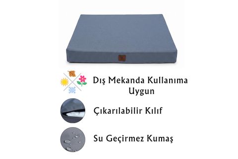 LARISSA  OXFORD WATERPROOF KÖPEK YATAĞI, GRİ, XL BEDEN, 90X110X10 CM