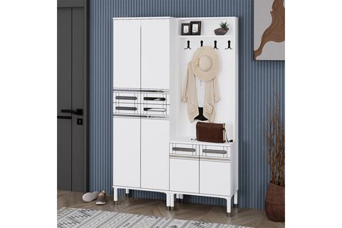 KUZEY PORTMANTO VESTİYER AYAKKABILIK, BEYAZ