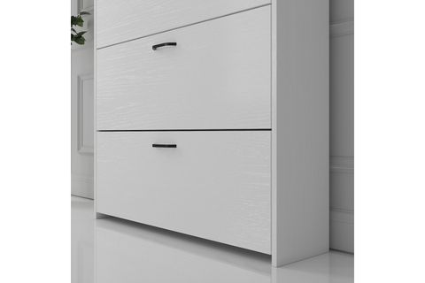MELODİ DÜŞER KAPAKLI ÇEKMECELİ AYAKKABILIK WOOD BEYAZ