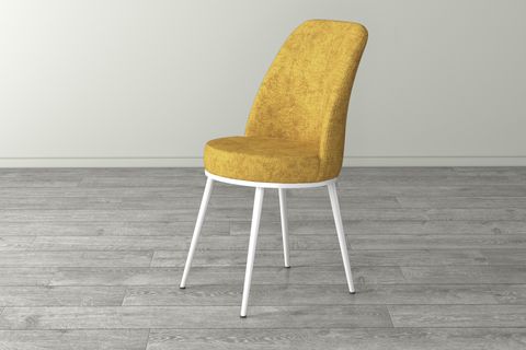 ROVENA LEONA AÇILABİLİR MUTFAK MASASI TAKIMI, BEYAZ MERMER DESEN, HARDAL, 132X80