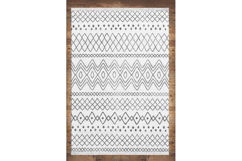 ELSE GRİ KREM GEOMETRİK VİNTAGE SAÇAKLI BOHEM KİLİM HALI 150X230