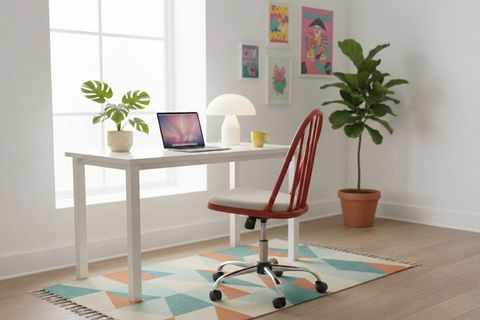 LAURA AHŞAP OFİS ÇALIŞMA SANDALYESİ, KIRMIZI