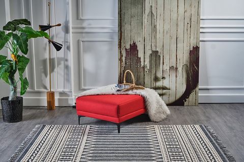 GÜMÜŞSUYU DECO DELTA MAVİ-KREM+ EKRU DEKORATİF ETNİK MODERN İSKANDİNAV DESENLİ SAÇAKLI YIKANILABİLİR MAKİNE HALISI KİLİM 75X300