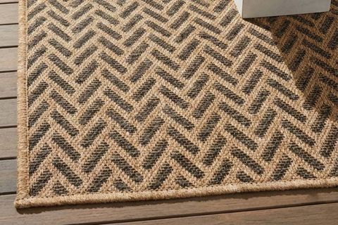 PERA HALI KAHVE VE SİYAH ZİKZAK SİSAL DOKULU HALI FM01BL 60X90 CM