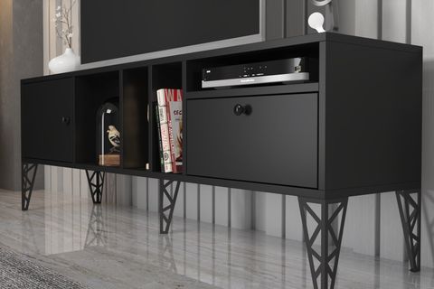 CERCEİ TV ÜNİTESİ, SİYAH, 160 CM