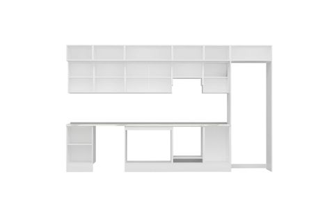 ALVİNKA 390X240 CM KLASİK MEBRAN MUTFAK DOLABI, MB E90S50S50 1 MEBRAN BEYAZ SUNTALAM