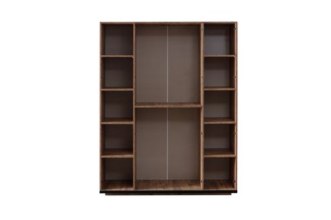 HİRA ATLANTİK AYNALI GARDIROP, CEVİZ, 4 KAPAKLI