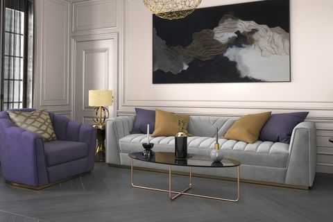 ELİPS ORTA SEHPA SİYAH MERMER SİYAH