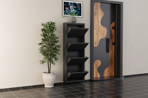 LİNEA METAL AYAKKABILIK, ANTRASİT, 4 KAPAKLI