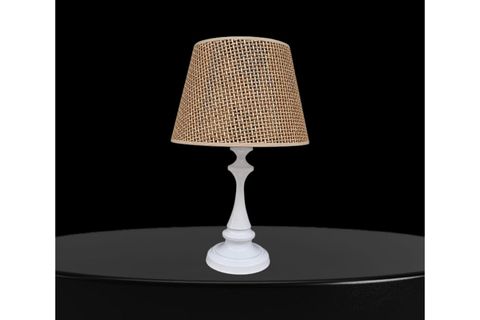 FARO METAL ABAJUR KAHVERENGİ RATTAN ŞAPKALI