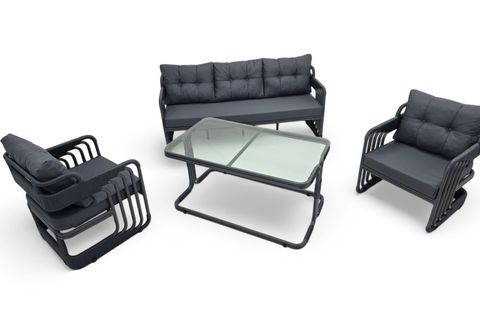 OKYANUS İP ÖRGÜ ÜÇLÜ OTURMA GRUBU, ANTRASİT