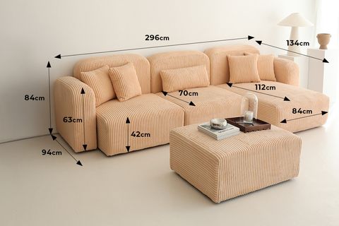 CUBO MODÜLER KÖŞE KOLTUK, PEMBE