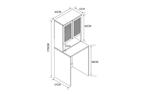 YILDIZ ELEGANCE LUXE ÇAMAŞIR MAKİNESİ DOLABI, BEYAZ