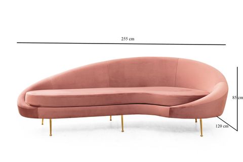 ESES SAĞ KOLLU ÜÇLÜ KOLTUK, PEMBE