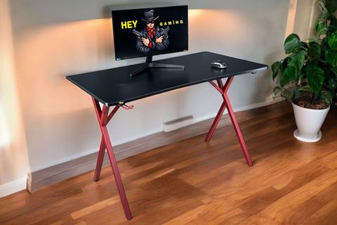 HEY GAMİNG PROFESYONEL OYUNCU MASASI, SİYAH KIRMIZI, 120 CM