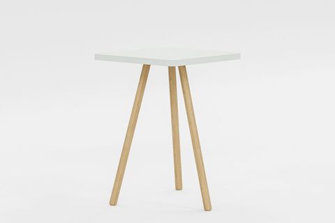 KOZİ KARE AHŞAP AYAKLI YAN SEHPA, BEYAZ