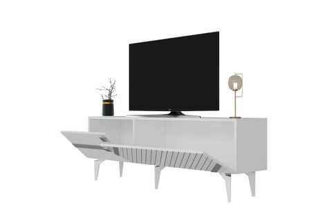 İRİS TV ÜNİTESİ, 2 KAPAKLI, BEYAZ GÜMÜŞ