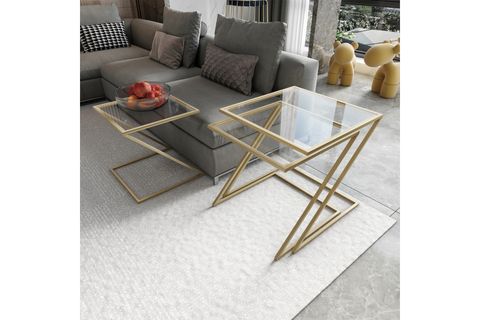 MİSTO ZİGON SEHPA, ÜÇLÜ, GOLD AYAK